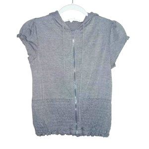 Short sleeve hooded jacket grey